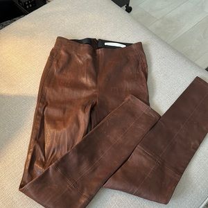 Veronica Beard Brown Leather Leggings